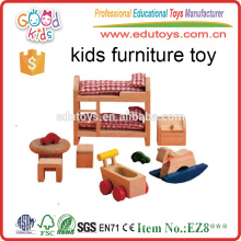 8Pieces Classic Style Wooden Children's Bedroom Toy Furniture Set